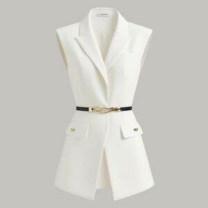 Commense Belted Cap Sleeve Vest SPU: OA250616018